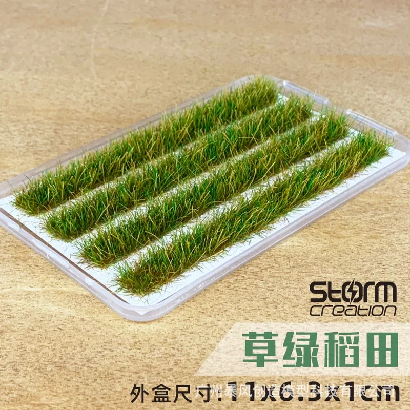 

1:87 Miniature Rice Field Wheat Field Scene Model HO Grass Cluster Toys Train Military Farm Scene for Diy Model Making