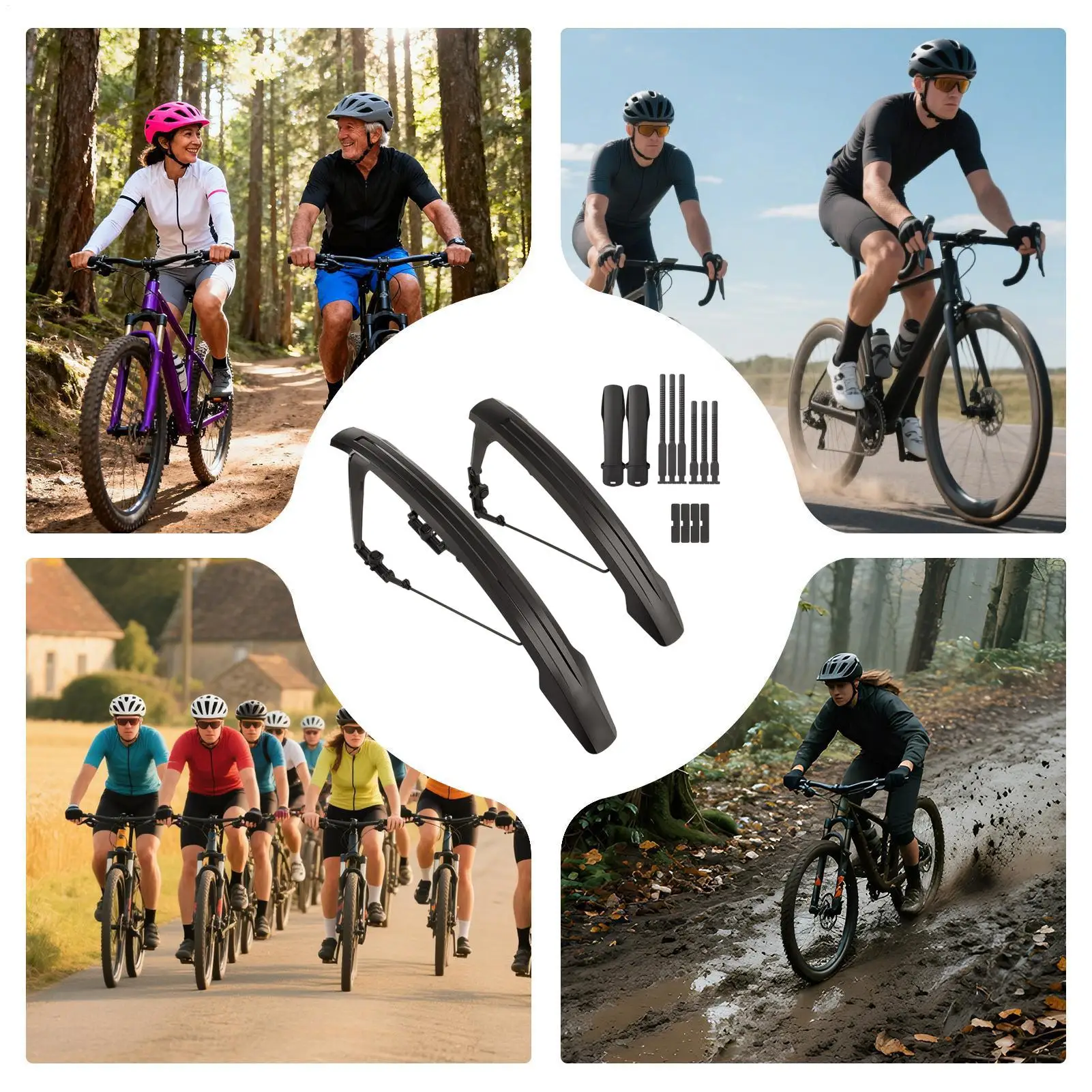 واقيات الطين للدراجة قابلة للتعديل سريعة الإصدار واقيات الطين للدراجة على الطرق الجبلية وركوب الدراجات الترفيهية