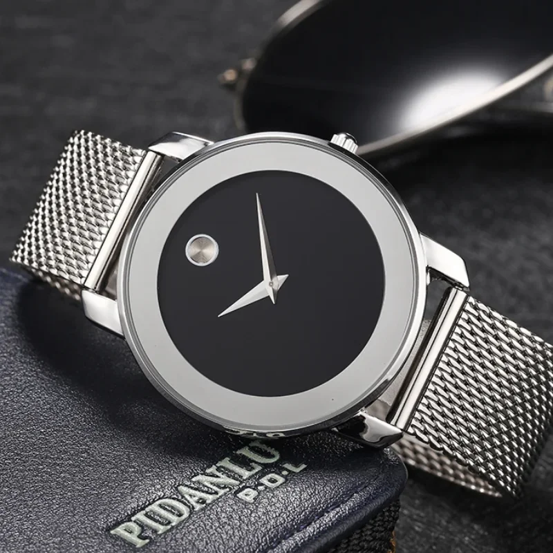 Sliver Ultra Thin Steel Luxury Quartz Man Watch Vintage Round Watches for Men\'s Business Steel Strap montre Men Original Gifts