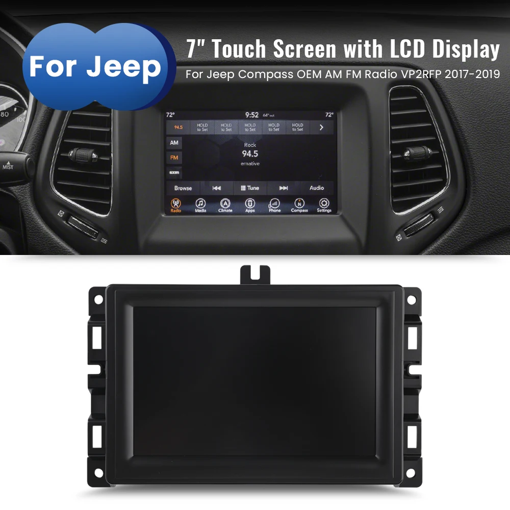 TDO-WXGA0700K00033-V2 TDO-WXGA0700K00057-V1 7 inch LCD Touch Screen Suit for Jeep Compass 2017-2020 Navigation LCD Touch Screen