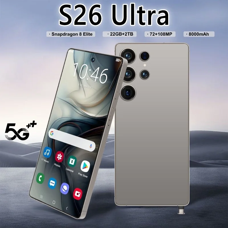 

HOT 2025 new S26 Ultra original intelligent 5G dual card dual standby Android 14 system global version phones 8000mAh battery