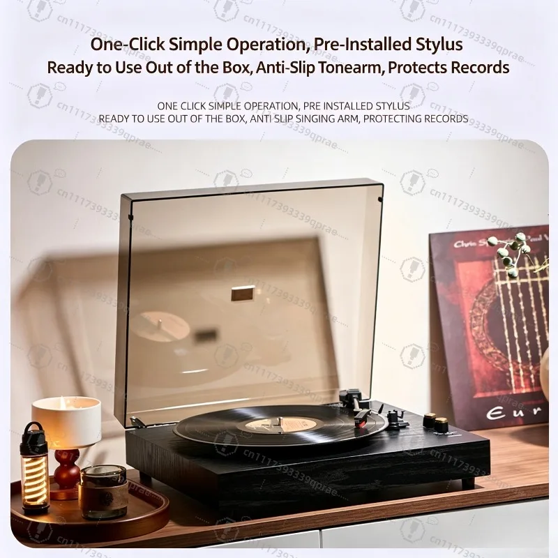 Vintage Vinyl Record Player All‑in‑One Turntable Built‑in Bluetooth Speaker Dust Cover Home Decor Gift EU/US/UK Plug Optional