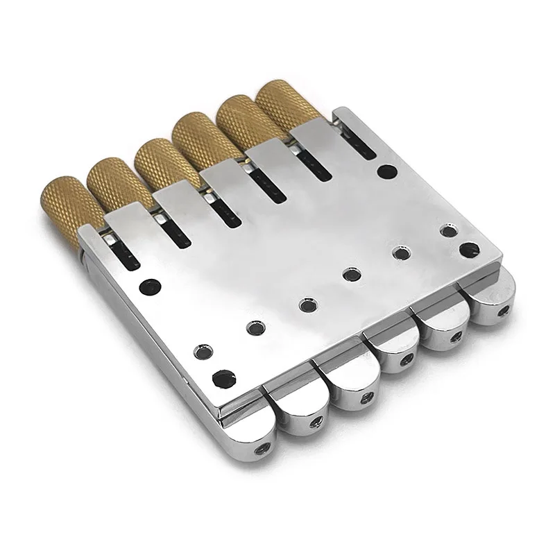 Puente para guitarra eléctrica sin cabezal de 6 cuerdas con placa, espaciado de cuerdas ajustable de 10.5mm y llave