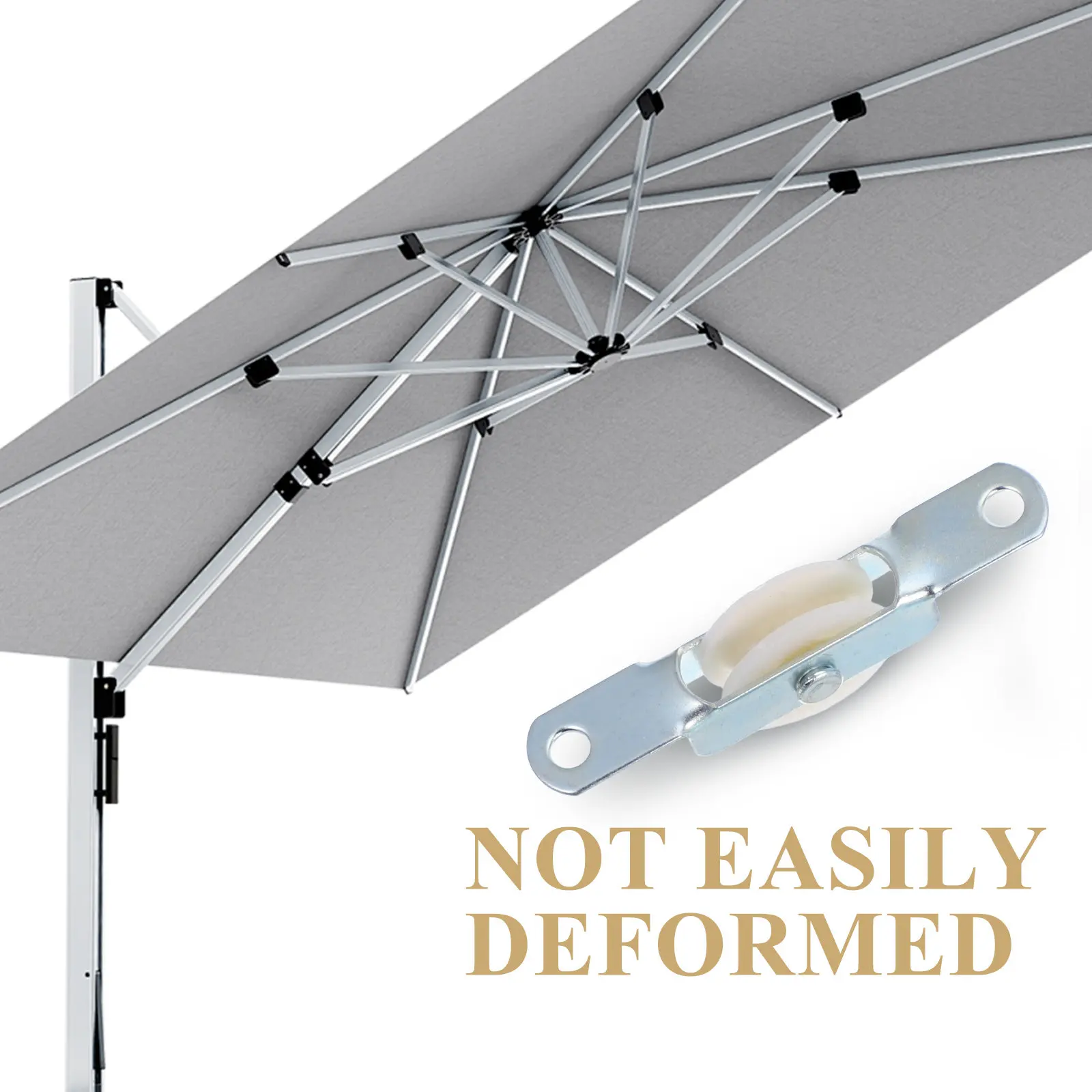4Pack Umbrella Repair Kit Sliding Door Style Pulley Wheel for Center Pole Patio Umbrellas Versatile Compatibility Smooth Opening