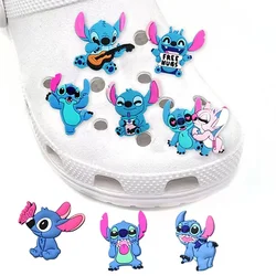 MINISO Disney Stitch Shoe Charms For Crocs PVC Cartoon Characters Stitch DIY Crocs Decorations Jibitz Wholesale