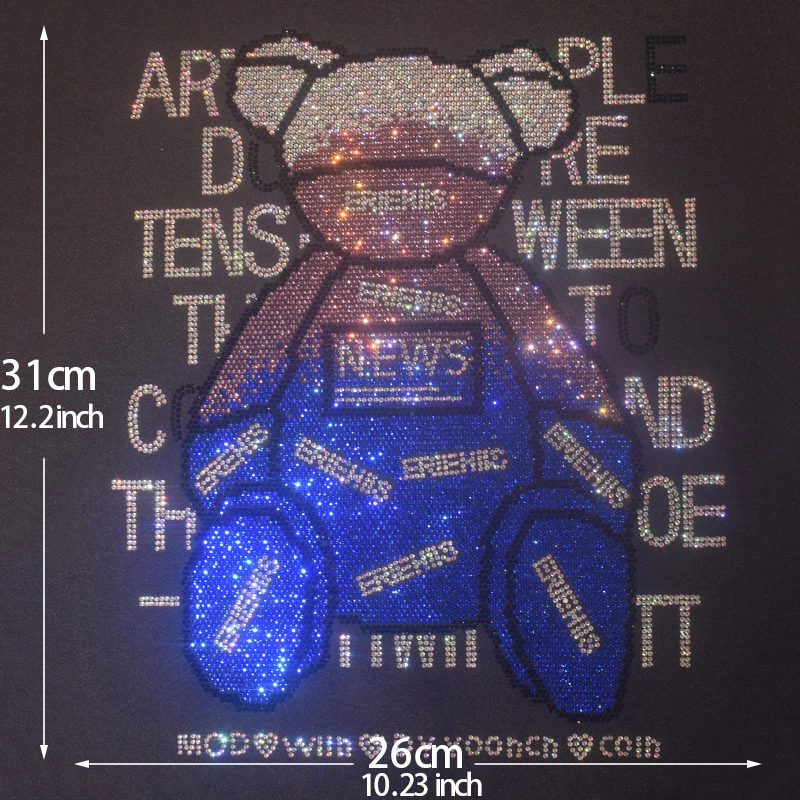 

Cute cartoon teddy bear hot stamping super flash bear clothes, pillows, hot stamping patterns, stickers, clothing accessories