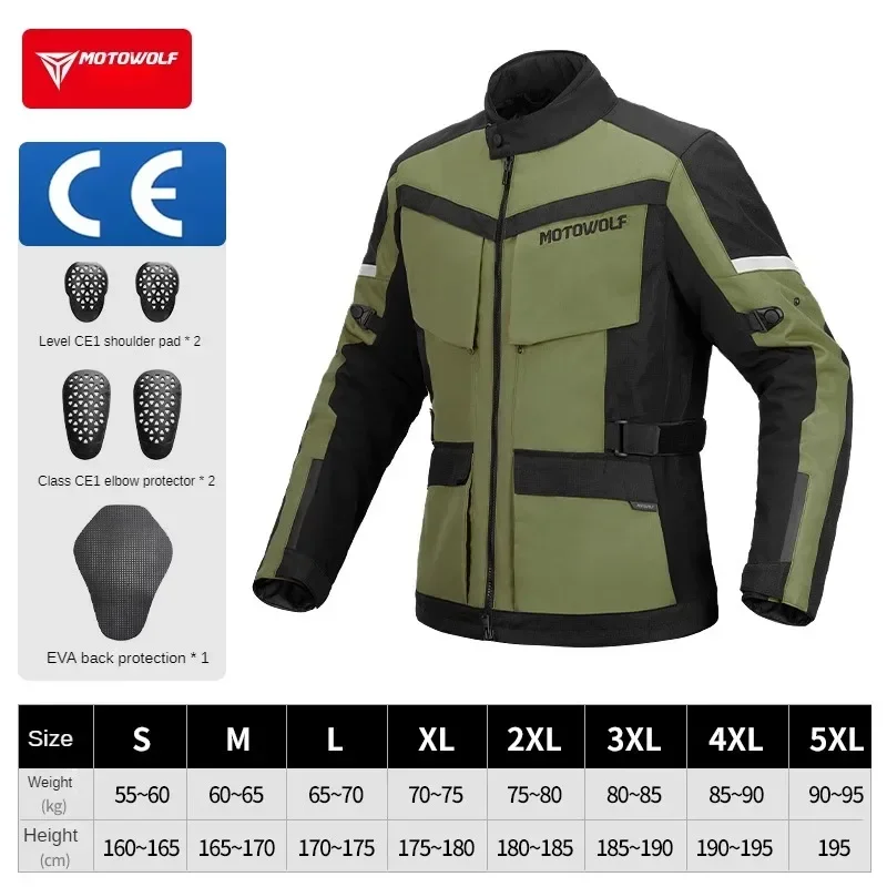 MOTOWOLF Motorcycle Jacket Man Racing Jacket Motorcycle Brigade Off-road Rally Jacket Warm Waterproof Motorcycle Winter Clothes