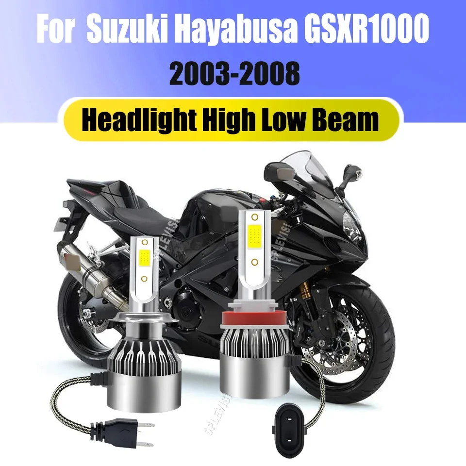 LED Headlight Bulbss H9 H7 - at least 80% power saving compared with halogen.Compatible with Suzuki Hayabusa GSXR1000 2003-2008