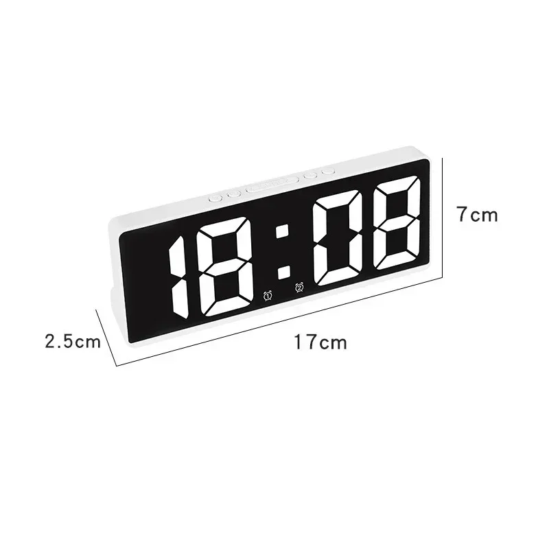 Digital Alarm Clock Voice Control Teperature Snooze Night Mode Desktop Table Clock 12/24H Anti-disturb Funtion LED Clocks Watch