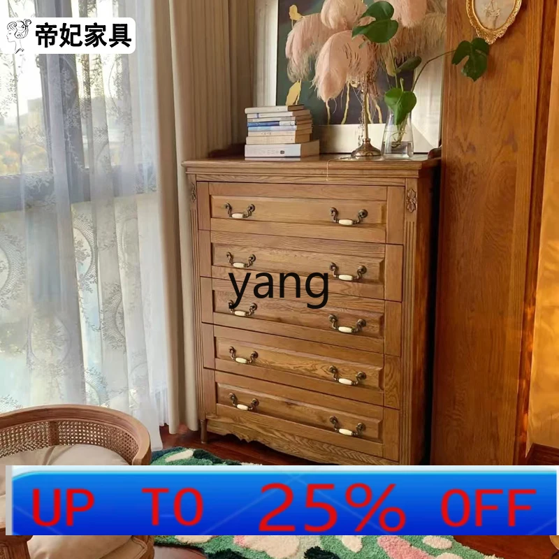 

LMM American country solid wood chest chest drawer storage cabinet storage cabinet bedroom side cabinet