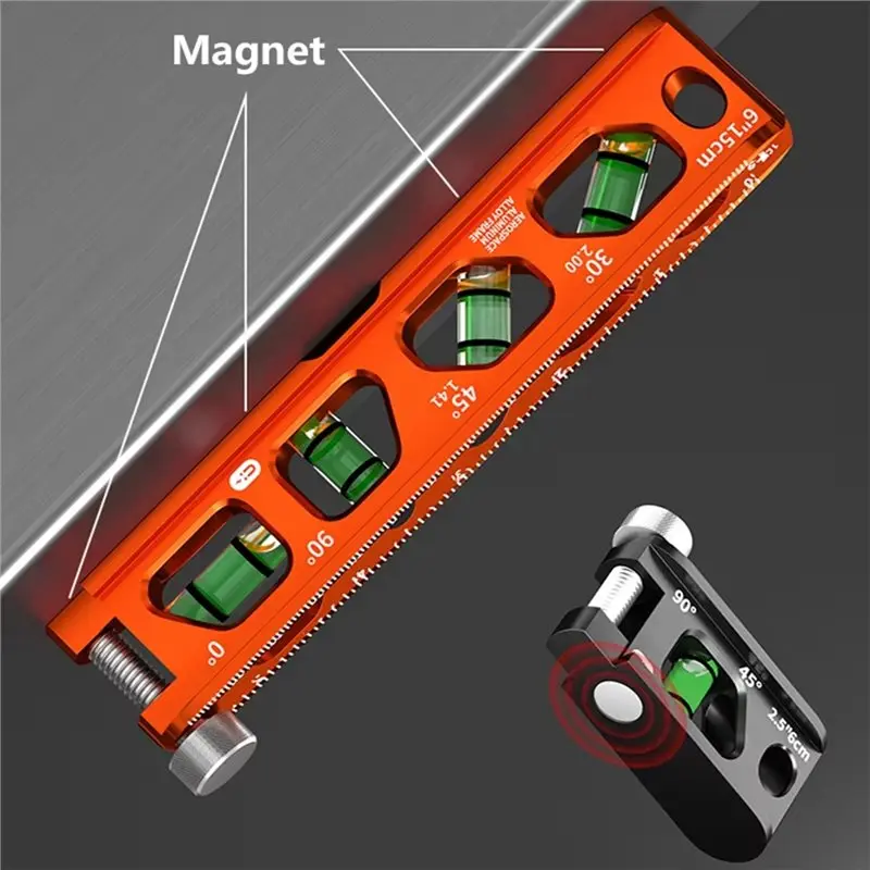 LICE-High-Precision 1Pc Mini Scale Level Ruler, Magnetic Pipeline Leveling& Measuring Tool