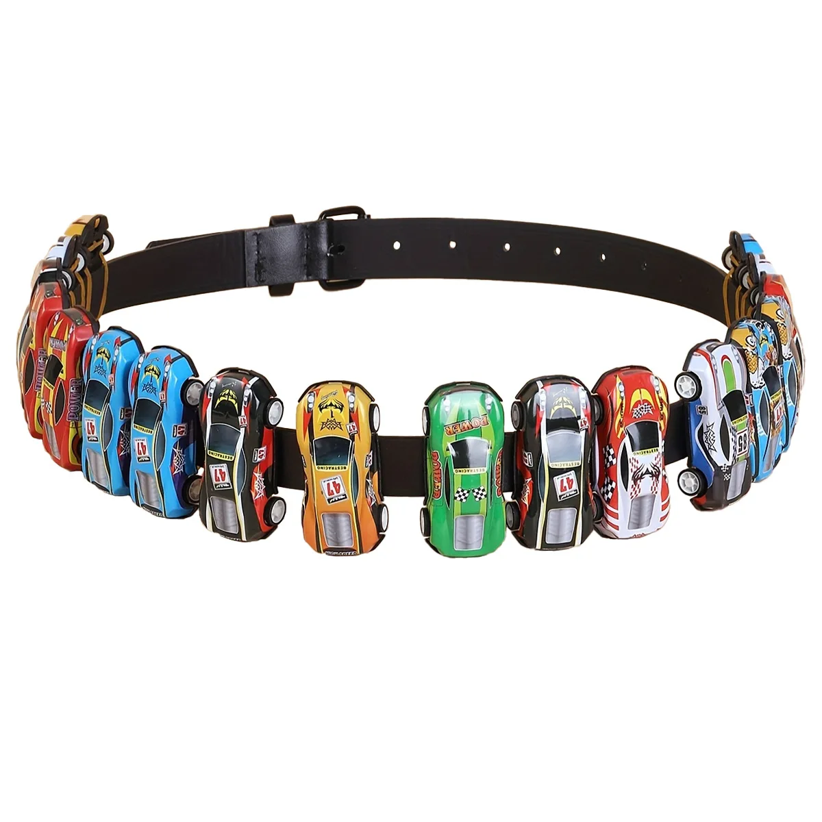 Fotografia 3: Nova personalidade colorida cinto de cintura do carro corrente punk estilo jovem cinto com multi-função e sentido de moda ins jeans versáteis