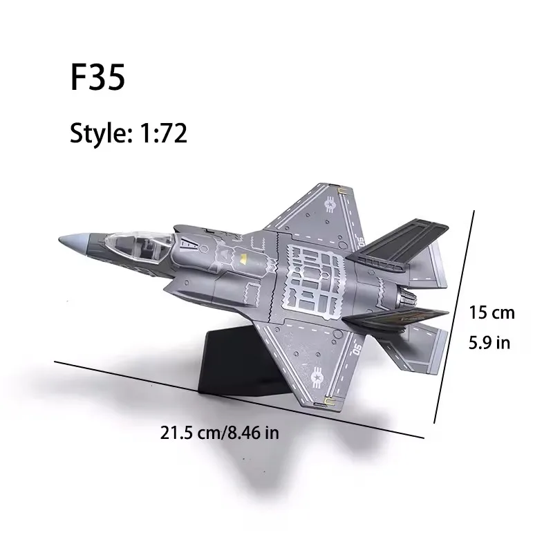 1:72 Scale F-35 Lightning II Fighter Jet Model Diecast Metal Airplane Military Aircraft Toy Desktop Decoration Gift for Boy