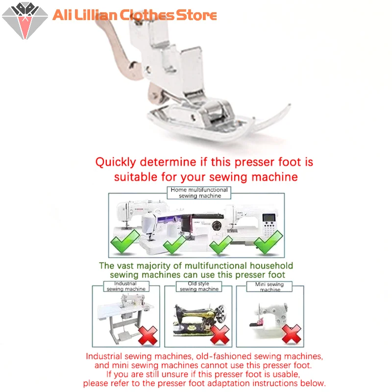 2Pcs Stitching Foot Holder Universal Presser Foot And Snap On Low Shank Adapter For Sewing Machine Quilting Stitching Foot