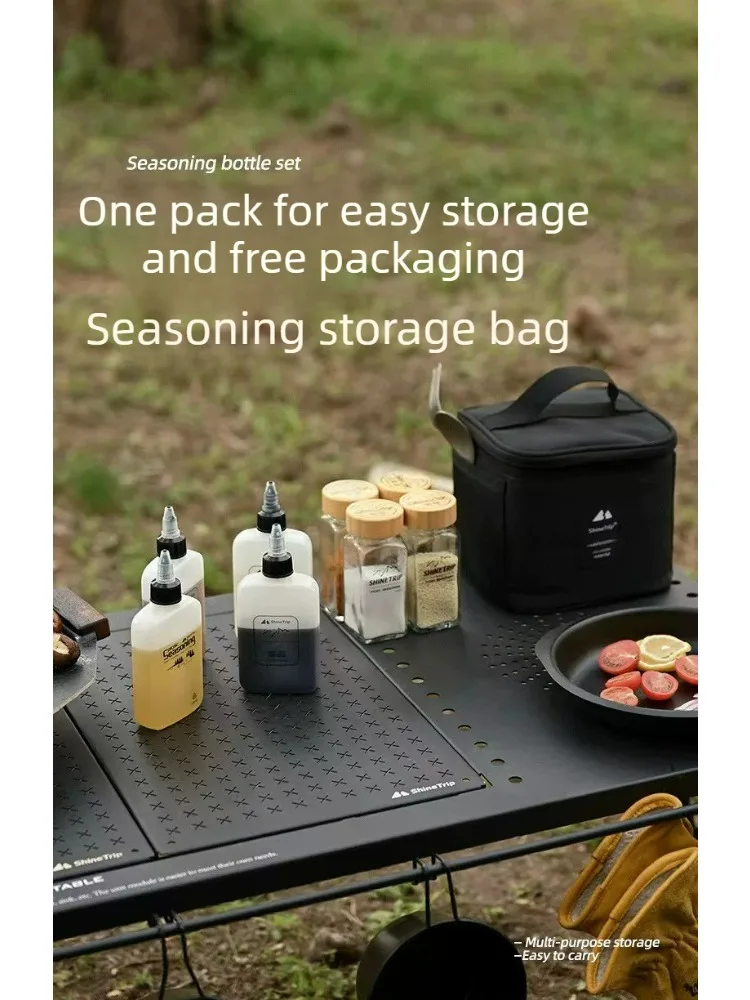 Seasoning Bottle Set Portable Storage Bag Oil Dispenser Condiment Fuel Bottle For Outdoor Camping Picnic Barbecue Cooking Use