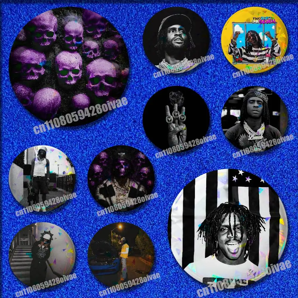 

For C-Chief Keef Skeletor Pins Insignia Badge Pin Cover Emblem Round Ornament 75mm Cosplay Brooch Button