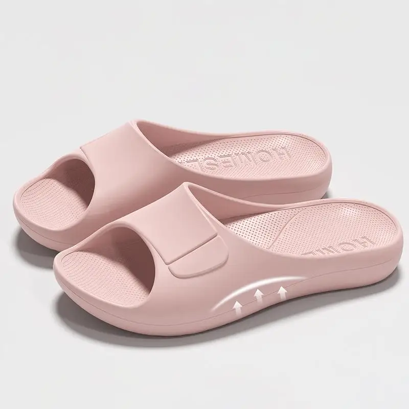 Weichsohlen-Pantoffeln mit Fußgewölbestütze aus EVA für Damen, Sommer, einfarbig, dicke Plattform, Hausschuhe für drinnen, leichte, rutschfeste Pantoffeln für Frauen. – Detail 3