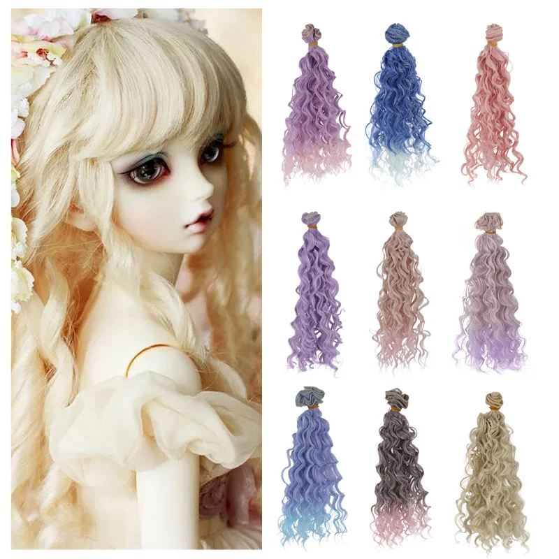 25cm BJDdoll Wig High-temperature Silk Bubble Face Roll Wig Doll Accessories