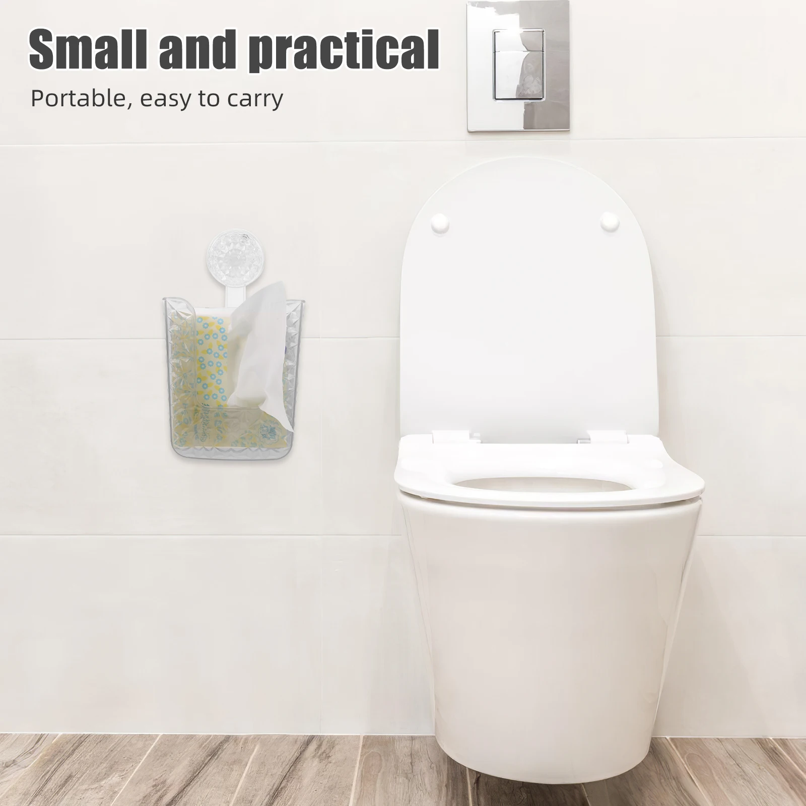 

2pcs Bathroom Storage Box Suction Cup Tissue Organizer Wet Wipes Holder Plastic Paper Dispenser No Drill Wall Mounted Toilet