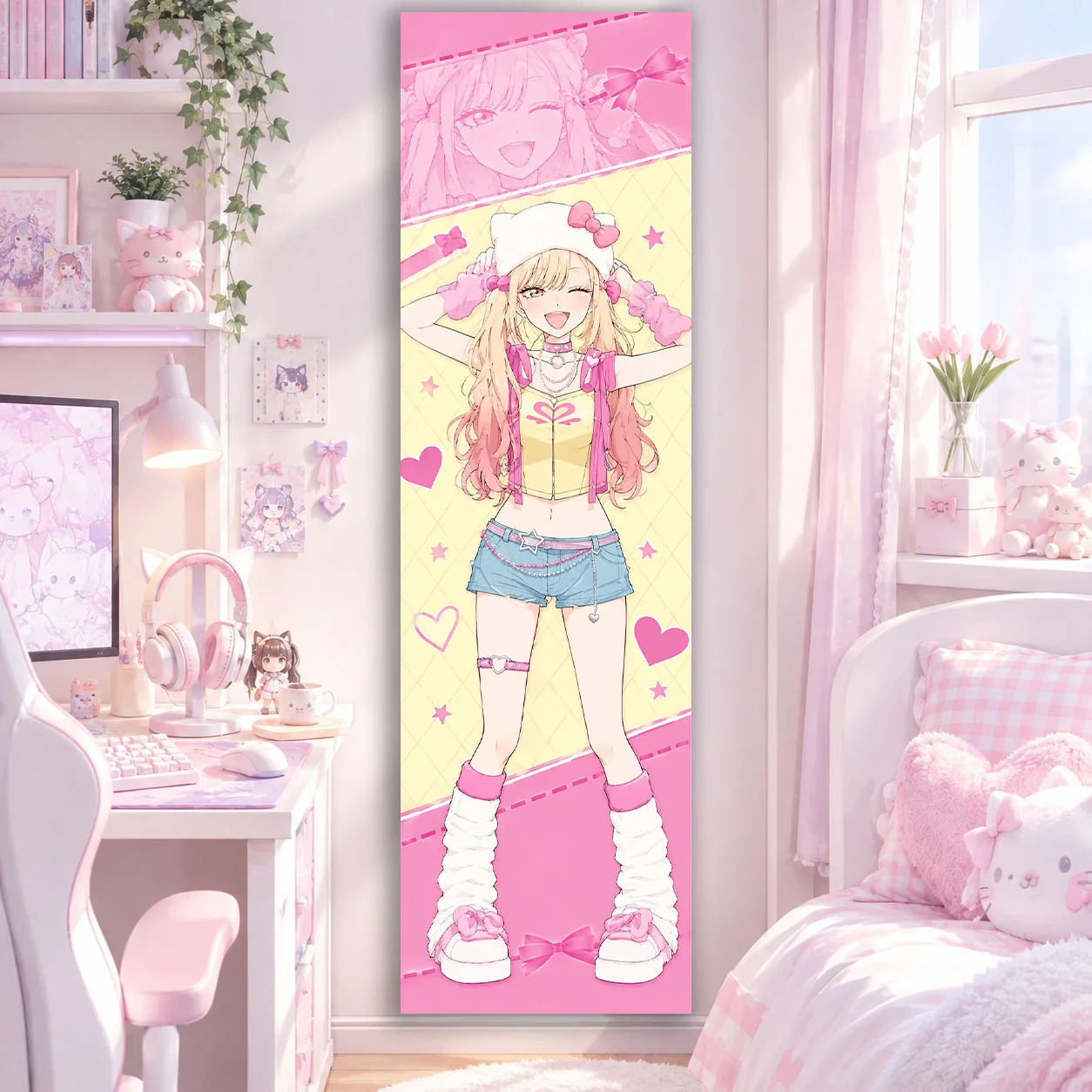 Marin Anime Painting Tapestry My Dress Moe Kawai Girl Long Tapestry Party Bedroom House Living Room Decor Room Necessaires Stuff