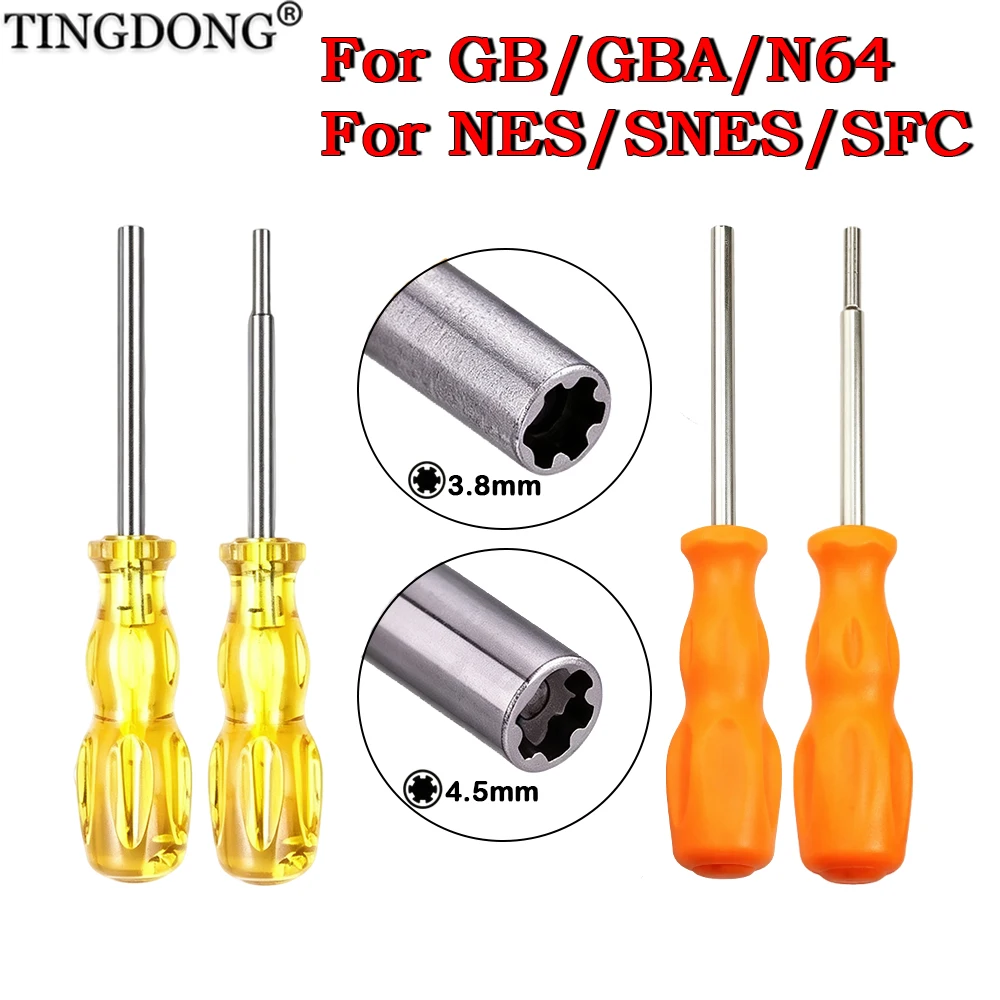 Game Cartridge Security Screwdriver Repair Kit 3.8mm 4.5mm Bits For N64 NES SNES SFC SEGA GBA GB electronics repair tool