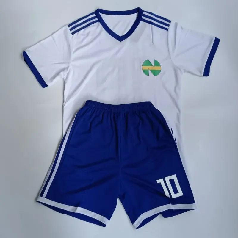 Captain Tsubasa Nankatsu Spanish Football Club No.10 Oliver Atom Cosplay Print White Top Jersey & Shorts