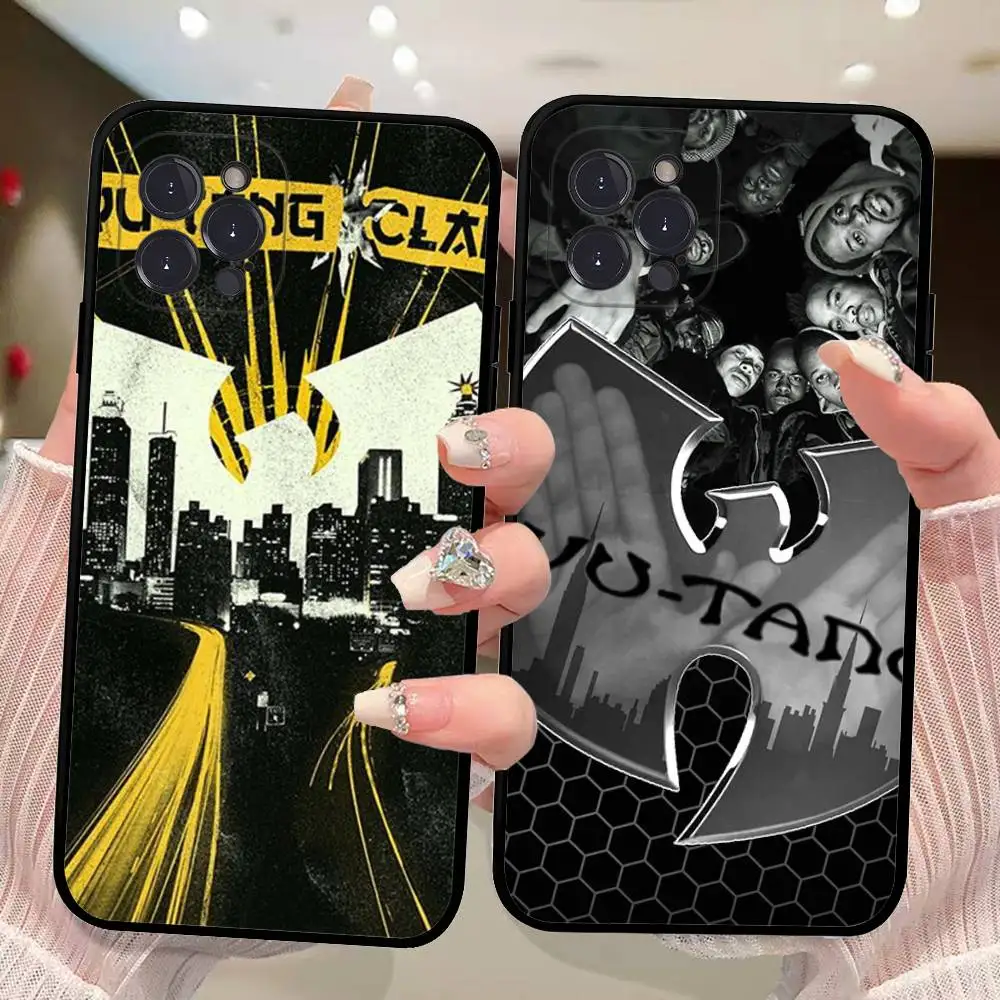 Funda de teléfono suave negra clásica Hip-Hop Band W-Wu T-Tang para IPhone 16 15 14 13 11 12 17 Pro Max Mini Plus