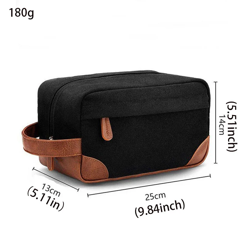 BERKI STAR Toiletry Bag for Men Water Resistant Canvas Shaving Bag Storage Bag with Large Capacity for Travel