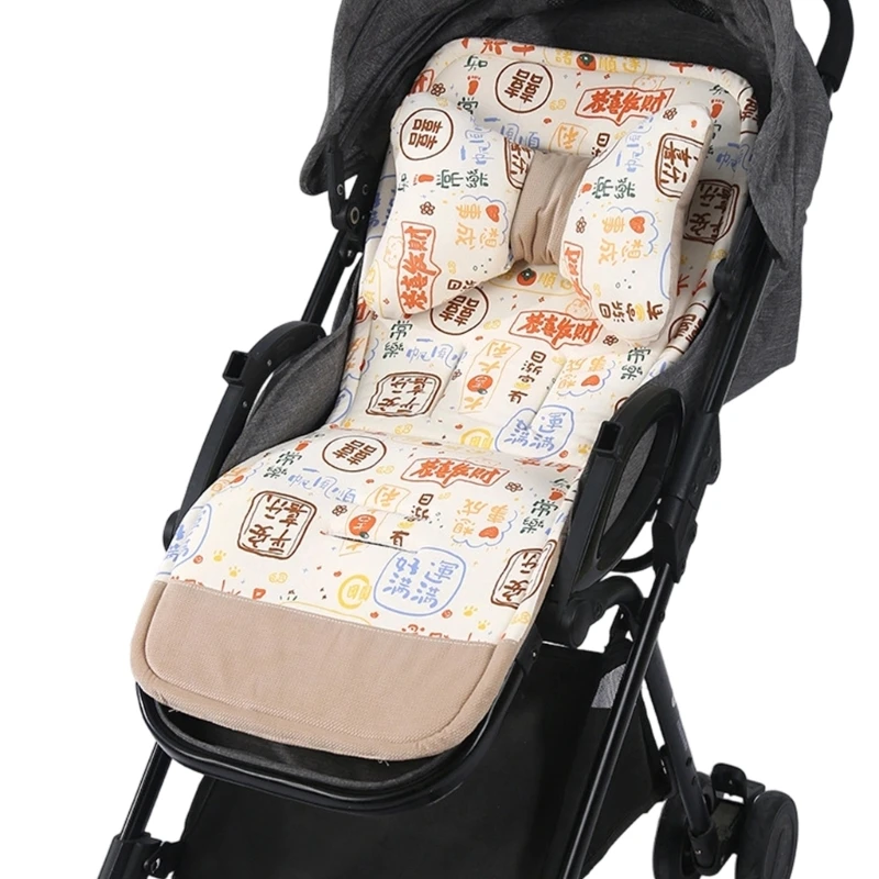 

J15U Baby Strollers Liners Cushion with Printed Pattern Toddlers Pushchairs Pad