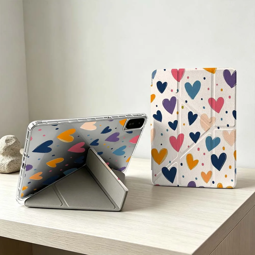 

Colorful Cartoon Hearts Soft For Xiaomi Mi Pad 8 7 6 5 Pro Redmi Pad SE 2 Poco Pad Foldable 3Y Tablet Case