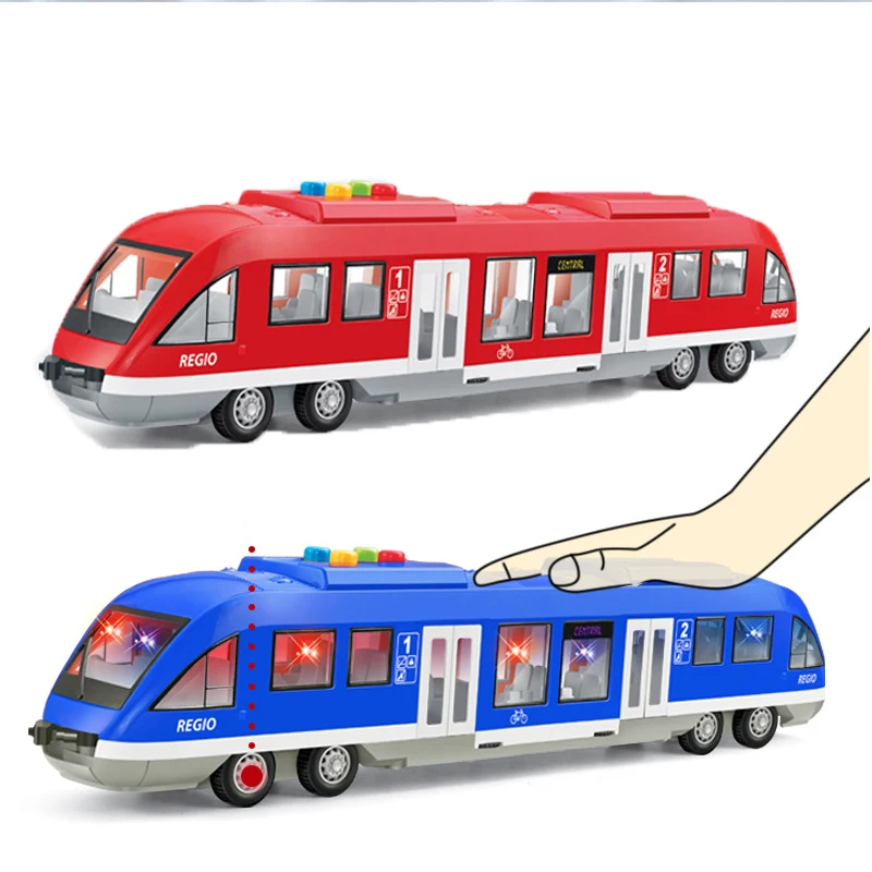 Oversized 45CM subway toy model train simulation light rail train with light music boy children\'s toy car model