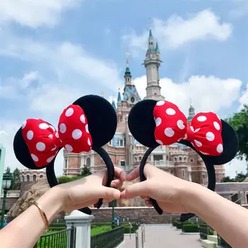 Disney Mickey Minny Mouse uši čelenka pro dívky dospělé roztomilé kreslené párty cosplay vlasové doplňky mašle hračky dárky 10 nejlepší prodej Čelenka s ušima Minnie Mouse - №1