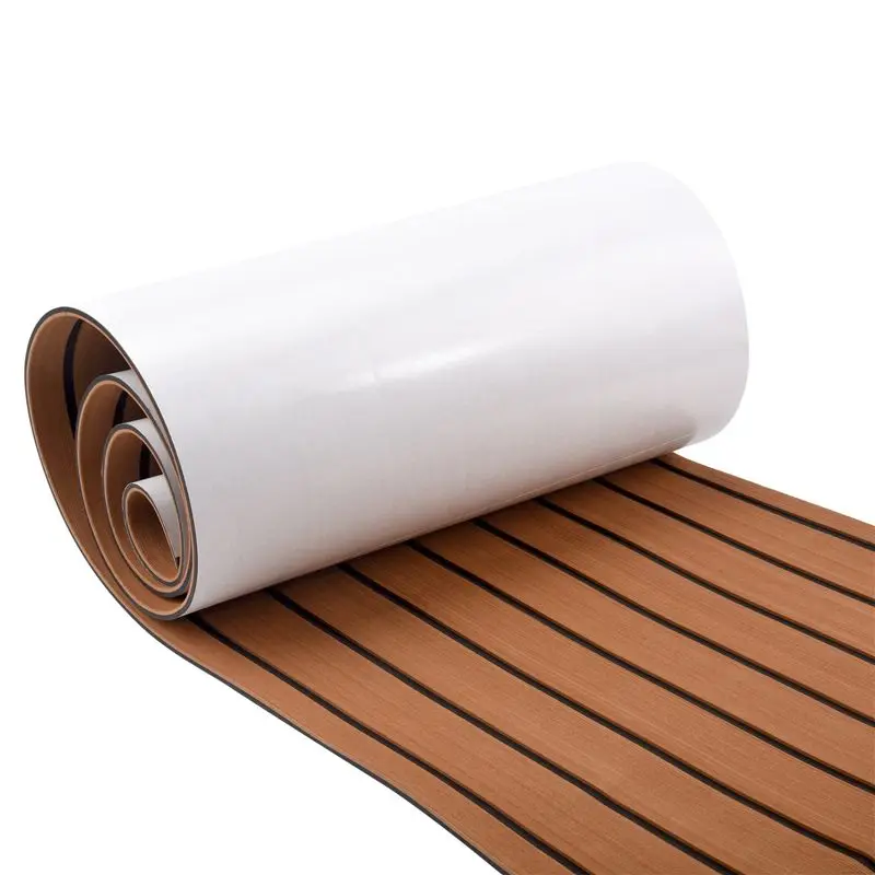 Upgraded 6MM Self Adhesive EVA Foam Teak Sheet Marine Boat Yacht Synthetic Decking Foam Floor Mat Flooring 240X45cm
