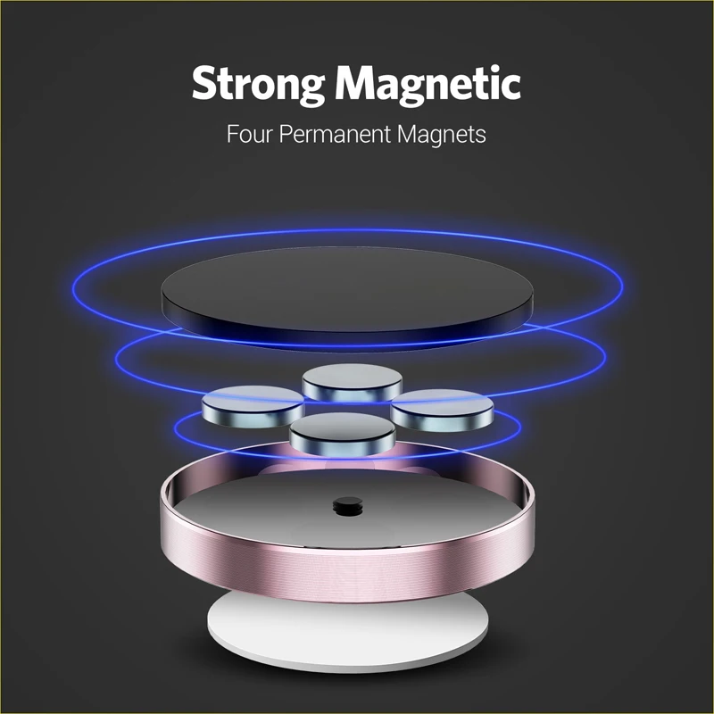 Round Magnetic Car Call Phone Holder Universal Magnetic Mount Bracket Stick on Car Dashboard Wall GPS Support for iPhone Samsung