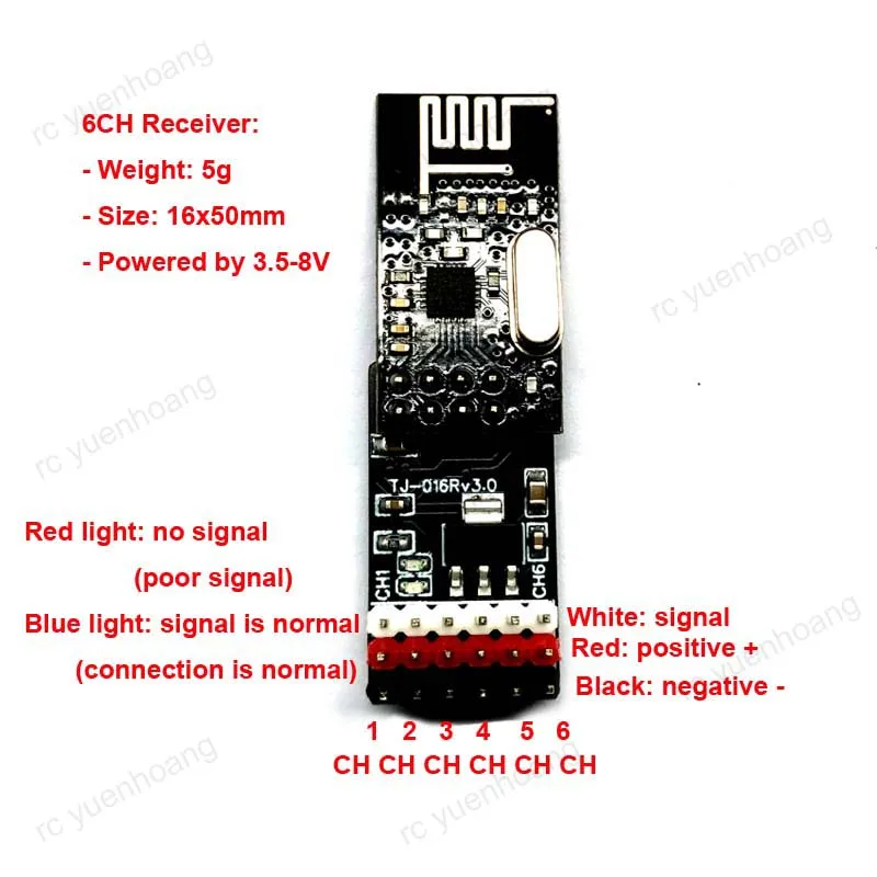 1Set 2.4G 6CH Remote Controller Kit 3-5V Transmitter 3.5-8V Receiver 300m Wireless Controlling DIY for RC Fixed Wing Glider