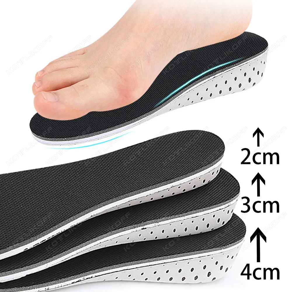 1 Pair Height Increase Insole Memory Foam Full Length Shoe Lifts Shoe Pads Elevator Insoles for Unisex Invisible Increasing