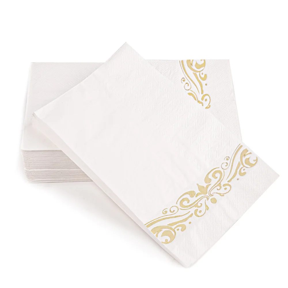 Black and White Butterfly Print Napkin Paper, Simple, 3 Layer, Thick, Home, Restaurant, 3 Ply, 100Pcs