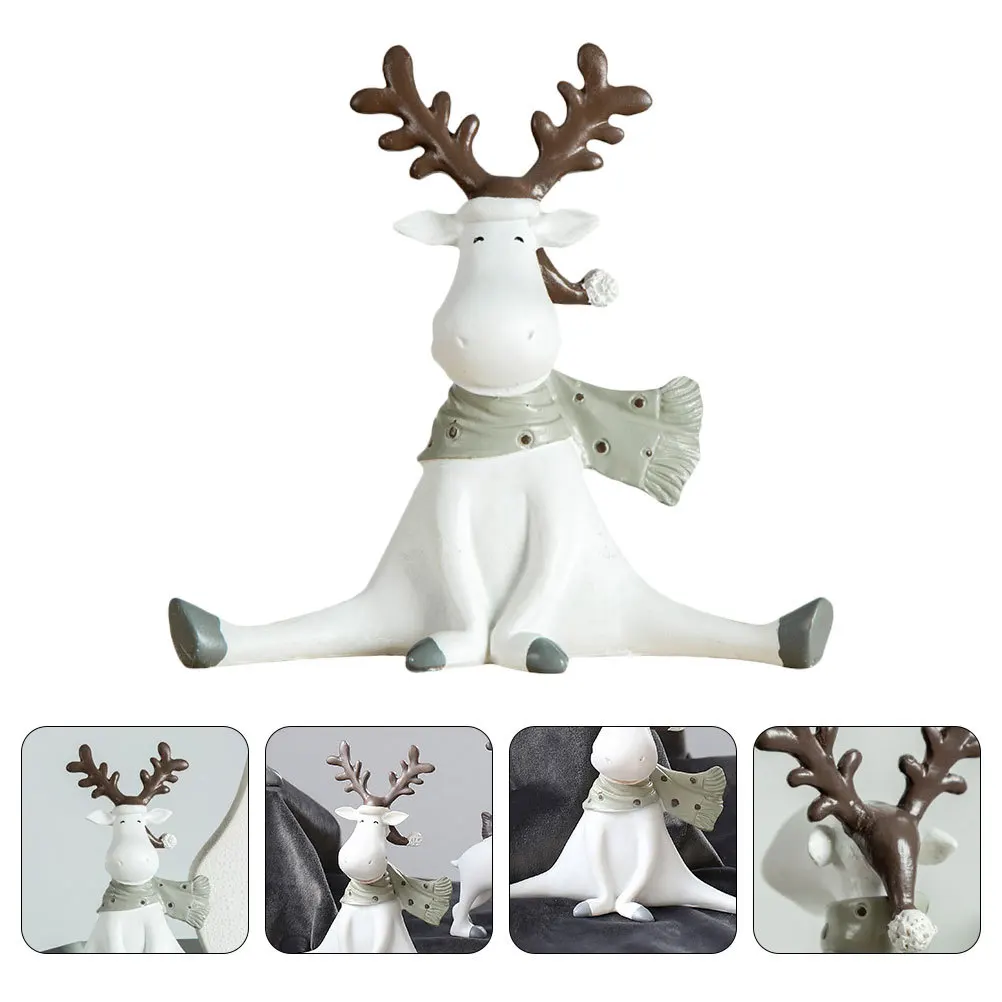 

Deer Craft Ornament Indoor Home Office Decoration Xmas Tabletop Adornment Lovely Desktop Resin Deer Decor Animal Ornament Resin