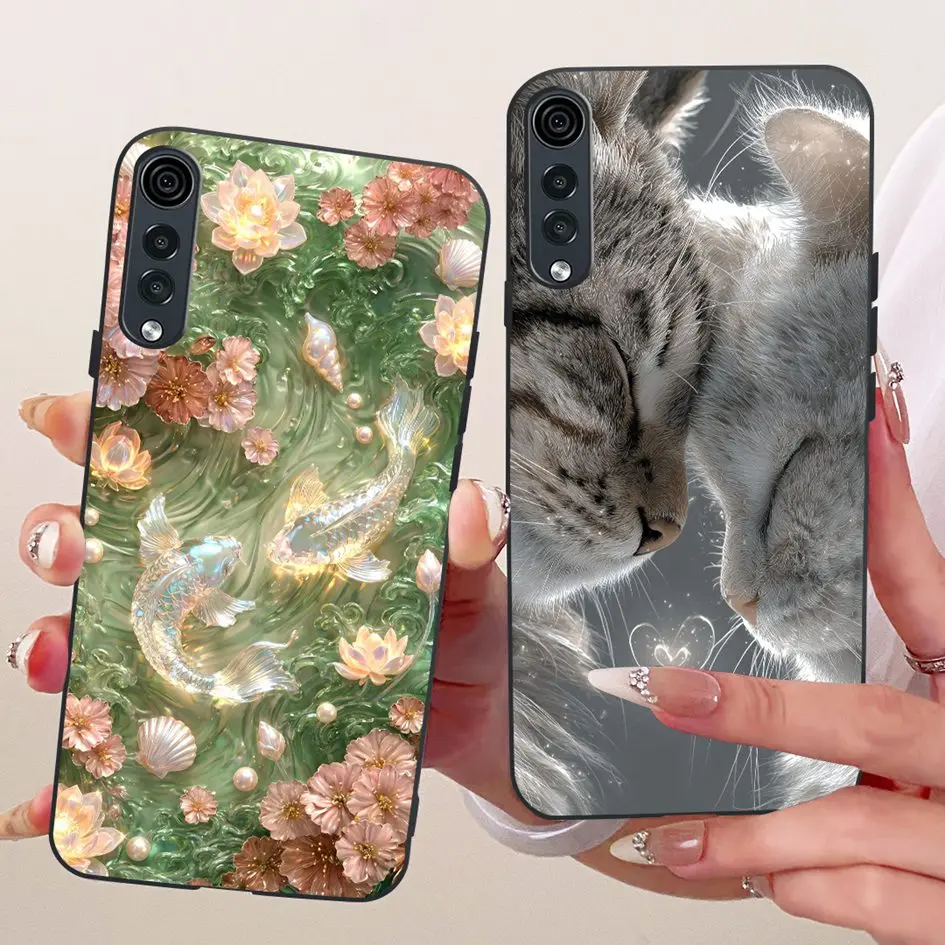 Case For LG Velvet 5G Cover LM-G900N Popular Flower Soft Black Silicone Protective Shell For LGVelvet 5G UW LMG910EMW Phone Bags view 6