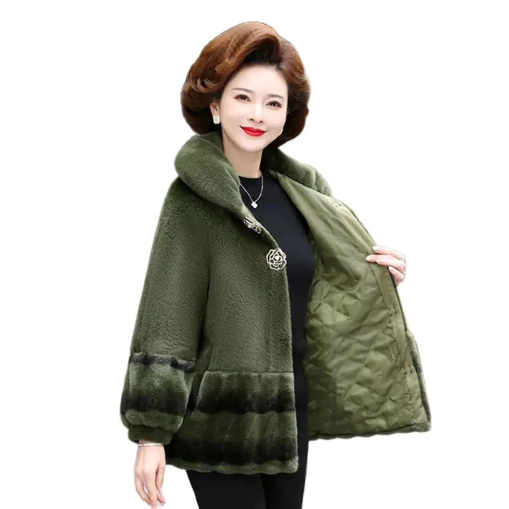 Mrs. Kuo's New Warm And Fashionable Coat in Autumn And Winter Middle-aged And Old Mothers Western-style Imitation Fur Coat Women