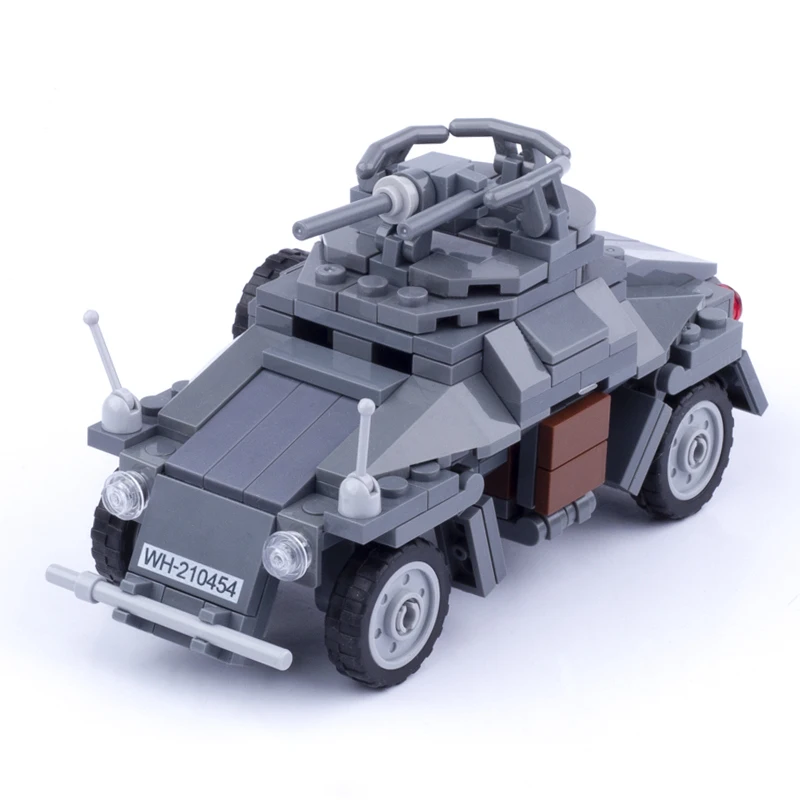 

Mini Action Figure Accessory Military Series Germany sd.kfz 221 Armored Vehicle Car Building Blocks Toys