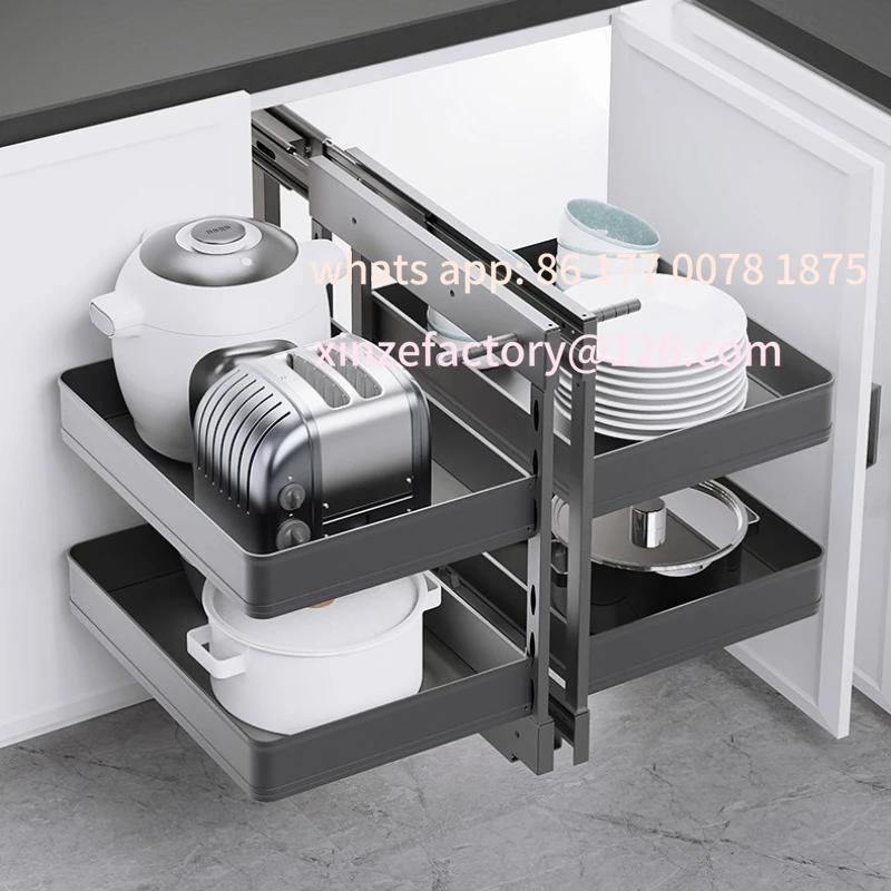 

Customizable Sliding Kitchen Cabinet Storage Metal Cabinets Organizers Large Removable Spice Drawer Household Narrow Auxiliary