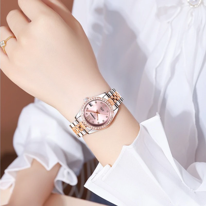 Elegant classic new women's watch casual trend fashion diamond-encrusted light luxury waterproof quartz watch birthday gift