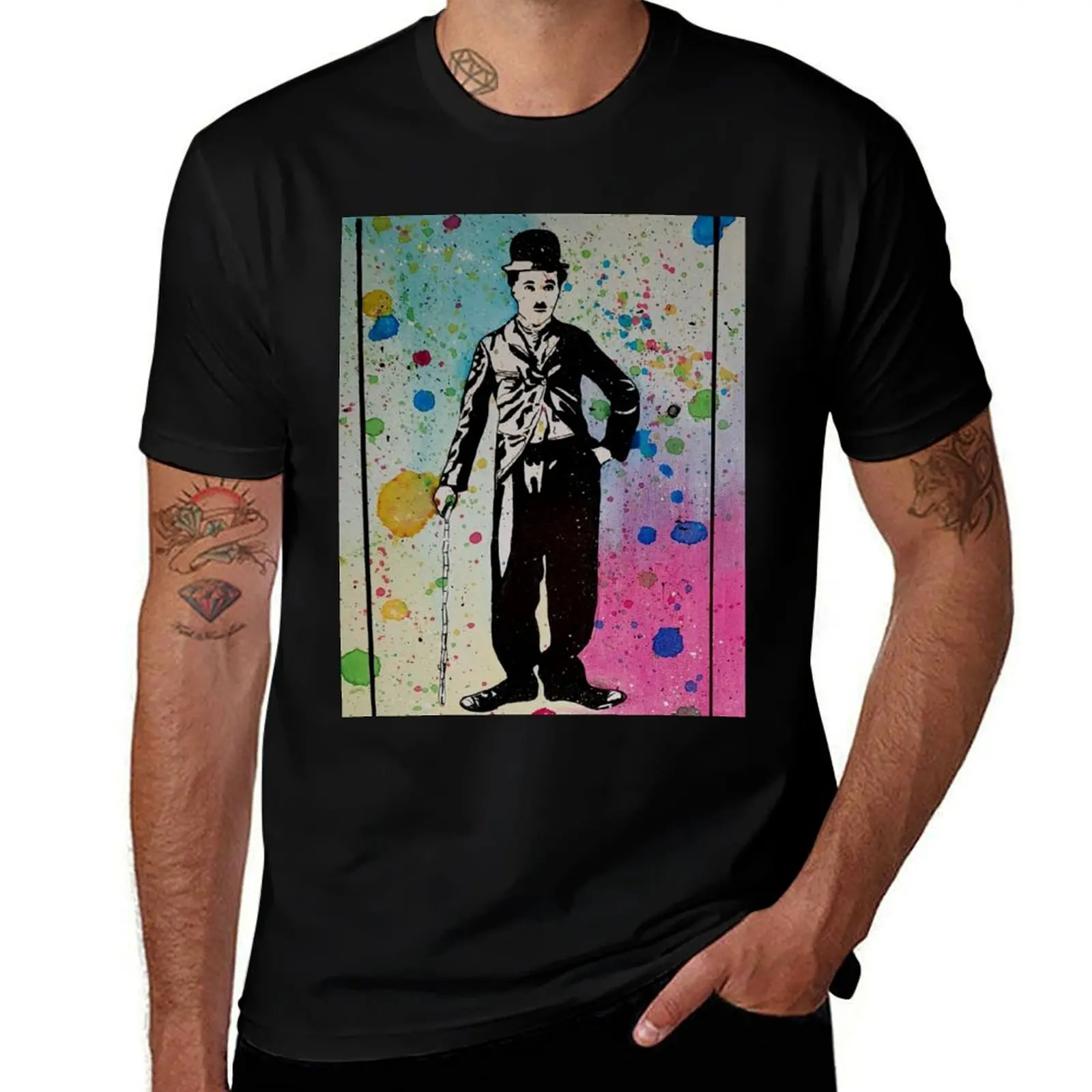 

Charly for prints T-Shirt graphic shirts art man t for shirts t soft cotton T-Shirt t man shirts with pop Chaplin funny
