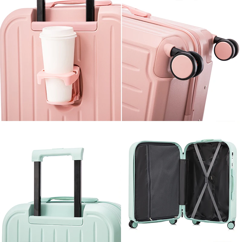 100% Aluminum Magnesium Alloy Travel Luggage Trolley Luggage 20 22 24 26 28 Inch Trolley Luggage Carry-On Luggage With Cup Holde