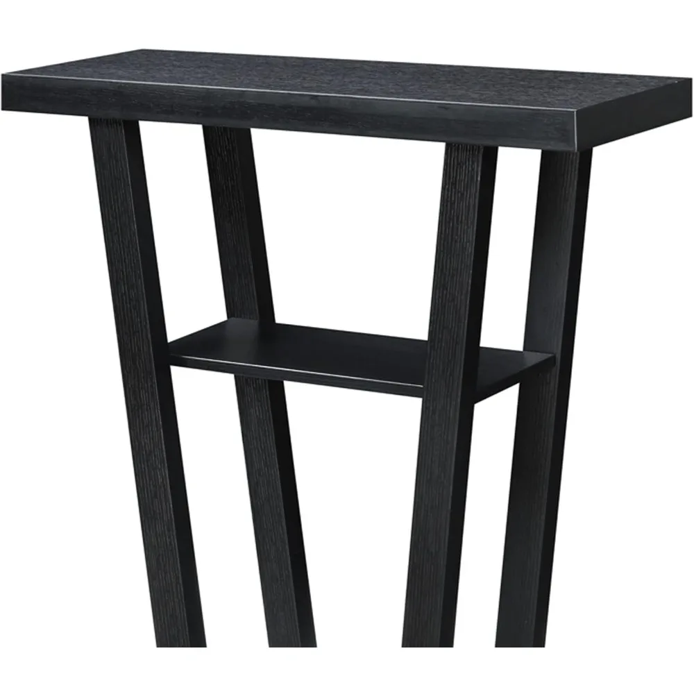 طاولة كونسول ضيقة حديثة مع أرفف تخزين، طاولة مميزة لأريكة المدخل لغرفة المعيشة، مقاس 31.5 بوصة باللون الأسود #4