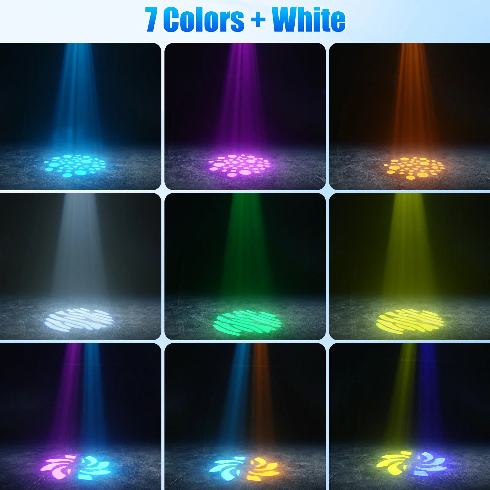 

DayFlicker 2Pcs 80W RGBW LED Black Stage Light Gobo Beam Moving Head DMX512 9/11CH For DJ Party Disco Wedding Concert Club KTV