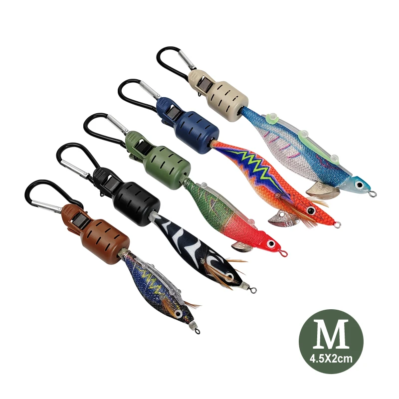 Squid Jig Protector Webfoot Octopus Egi Hook Cover Cuttlefish Umbrella Lure Cap Wood Shrimp Bait Accessories with Carabiner image 4