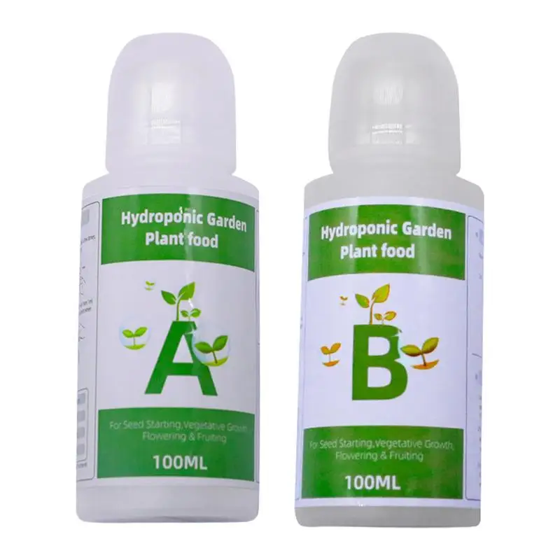 

2PCS/Box General Hydroponic Nutrient Liquid A and B Fertilizer Solution Kit for Growing Plant Flowers Food Vegetable Fruit 200ML