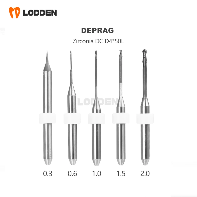 DEPRAG W52 D52 For Zirconia PMMA Dental Lab Grinding Dental Milling Burs Diamond DC Coating D4 CAD CAM UP 3D P 52 Milling Drills